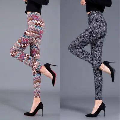 Women's Printed Leggings Large Elastic Waist