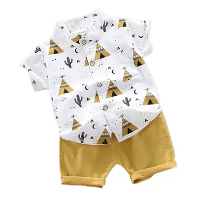 Cotton Cartoon Infant Toddler Suit Yellow Blue 1-4Yrs