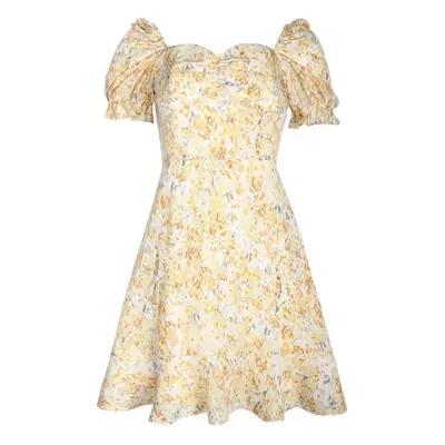 French Floral Dress with New Puff Sleeves