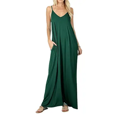 Maroon Loose Sleeve V-Neck V-Long V-Long Dress