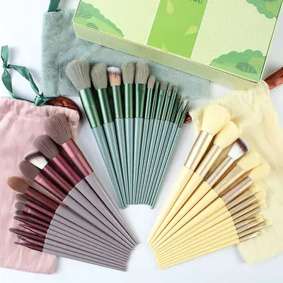13-Piece Makeup Brush Set for Blending, Contouring, and Eye Makeup