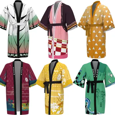 Yellow Triangle Ghost Blade Kimono Bathrobe