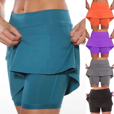 Black Mid-Waist Women's Sports Shorts with Pocket