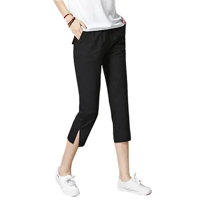 Women's Orange Capri Pants Harlan Large Thin Cotton