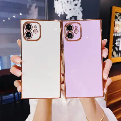 Square Plated Apple iPhone 12+ XS Max XR Protective Case