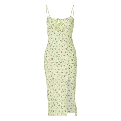 Women's Floral Split Dress with Straps Summer Wear