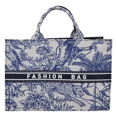 2021 Blue Floral Large Shoulder Bag Women