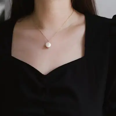 Natural Freshwater Pearl Clavicle Chain Necklace for Women