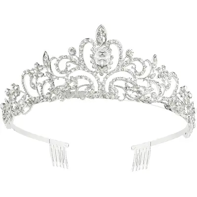 Elegant Blue Crystal Bridal Crown for Women