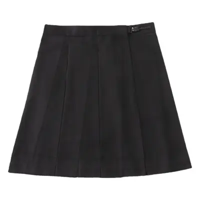 Black Pleated College Skirt for Women