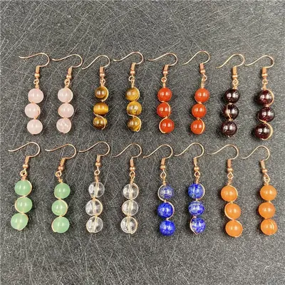 Red Agate Earrings Vintage Women's Fashion