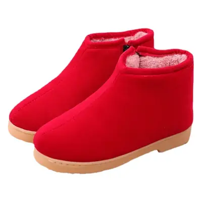 Winter Cotton Slippers Women's Handmade Cotton Shoes Men's Fleece-lined Non-slip Warm Thick Sole Home Indoor Middle-aged and Elderly