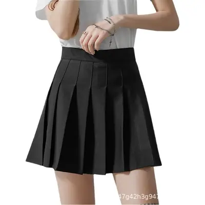 Black Elastic High Waist Women's Skirt A-Line Slimming