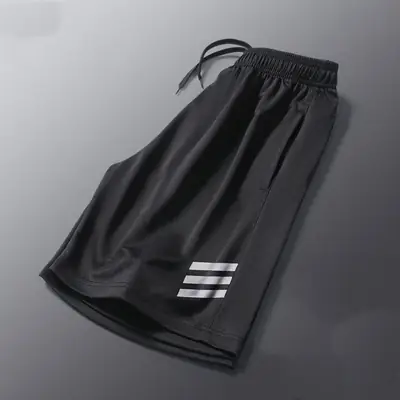 Men's Black Ice Silk Running Shorts Quick Dry