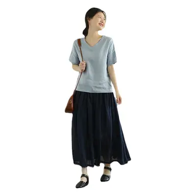 Loose V-Neck T-Shirt Plus Size 2021 Summer