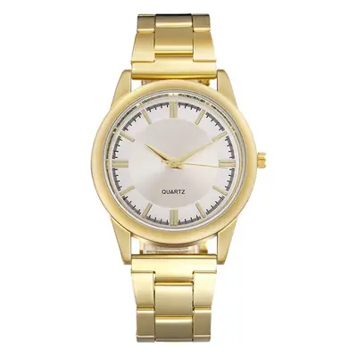 Gold Men's Quartz Watch with Steel Band