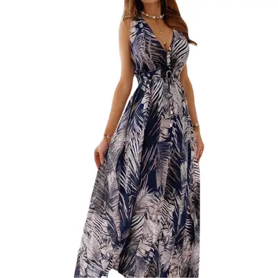 Women Floral Sleeveless Dress Summer Wear