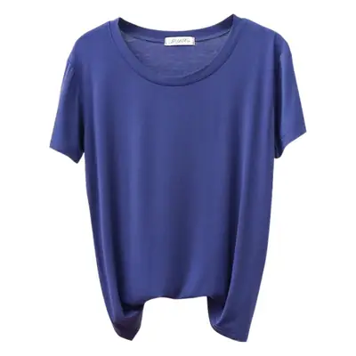 Women's Modal Loose Fit T-Shirt Brown Round Neck