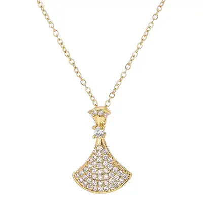 New Luxury Diamond-Encrusted Mini Skirt Necklace for Women