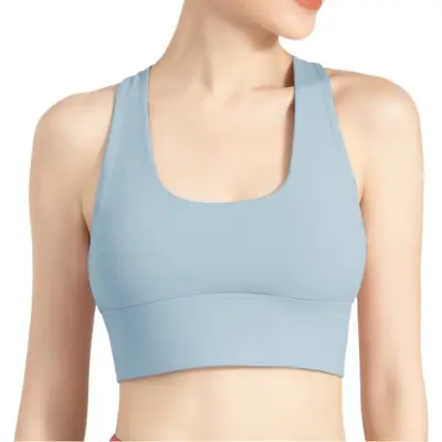 Sports Shock-Proof Underwear, Yoga Vest, Women's Breathable Back-Beautiful Top, Running Fitness Bra, Comfortable Outer Wear with Chest Pads