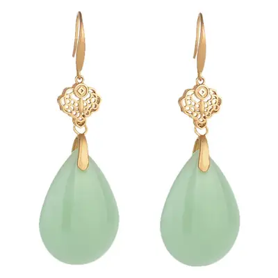 2021 New Arrival Antique Jade Tassel Earrings