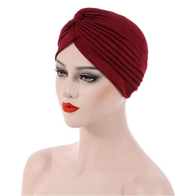 Muslim Muslim Turban Hat Pink Pleated European American