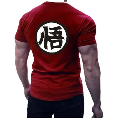 Men's Dragon Ball Goku Super Saiyan Printed T-Shirt Black Cotton Casual