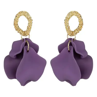 Purple Flower Earrings for Women