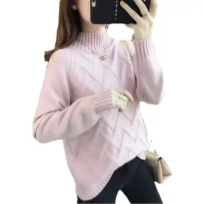 Women's Black Lazy Style Sweater 2025 Winter Casual