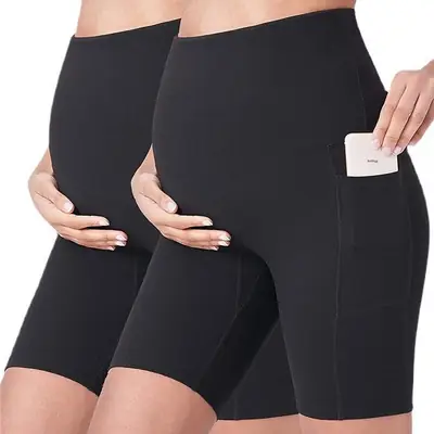 High Waist Pregnant Women Pants Black Slim Fit