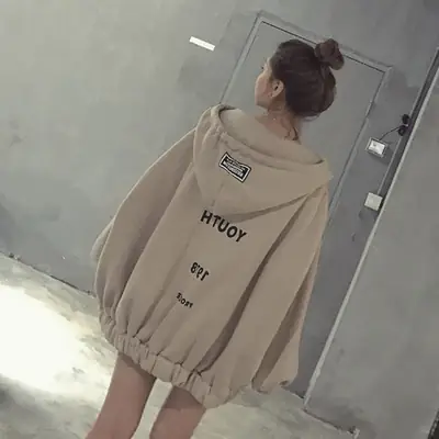 2021 Harajuku Style Velvet Hooded Sweater Jacket Couple Set
