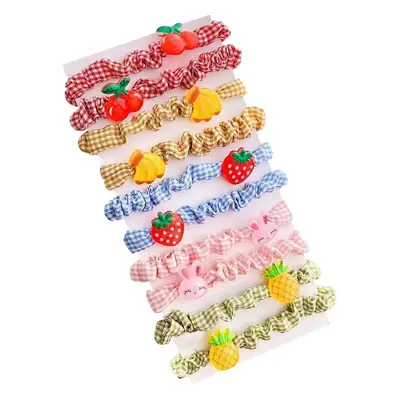 Korean Style Hair Ties for Girls Cartoon Fruit Scrunchies