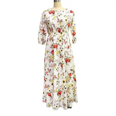 Purple Floral Long Sleeve Dress for Women