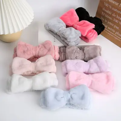 Pink Flannel Bow Headband for Hair & Makeup