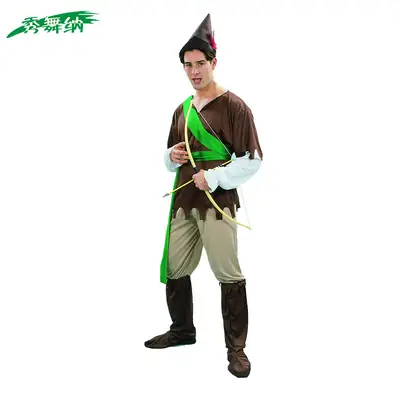 Adult Male Robin Hood Costume Halloween Masquerade Hunter Costume