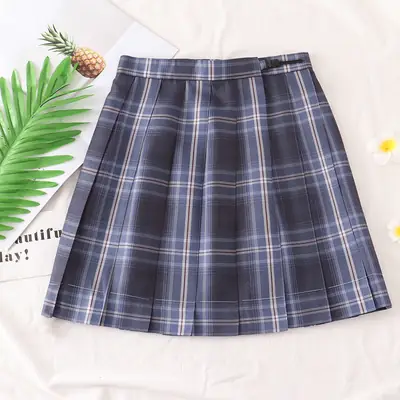 Japanese Plaid High Waist Skirt for Girls School Uniform