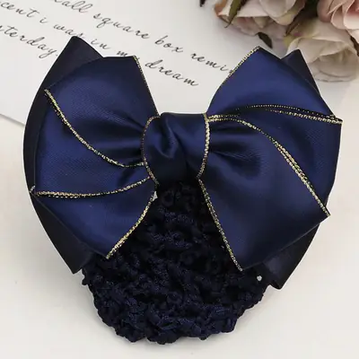 Red Gold Bow Hairpin for Women