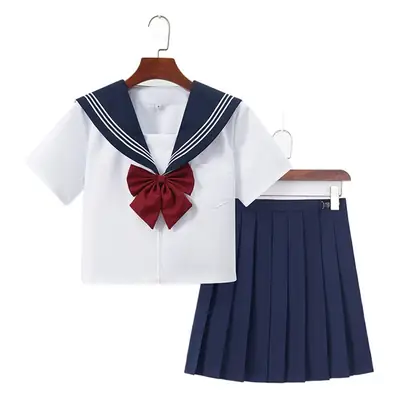 Women Sailor Shirt Navy Blue White Set