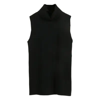 Women's Knitted Sleeveless Turtleneck Vest Cream