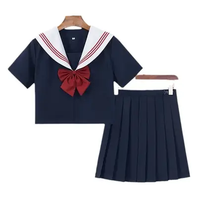 JK Sailor Suit Navy Blue Pleated Skirt Set