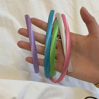 Women Satin Hair Hoop with Colorful Headband