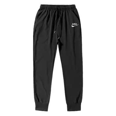 Men Black Korean Fashion Sports Pants Large