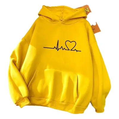 Women's Blue Velvet Hooded Sweatshirt with Heart Print