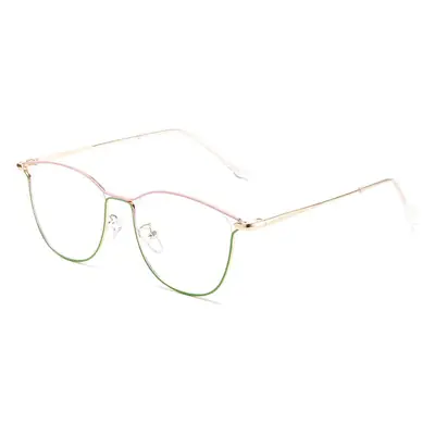 New Antique Retro Cat-Eye Ultra-Light Personalized Plain Artifact Metal Popular Flat Mirror Color-Changing Anti-Blue Light Glasses