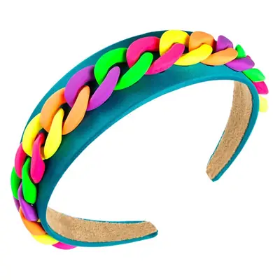 Teal Braided Wide Headband for Women