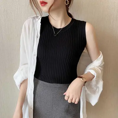 Summer Women's Knitted Sleeveless Vest Top