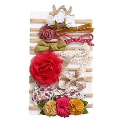 New Children's Hair Bow Set 10 Pcs Multicolor Soft Hair Band