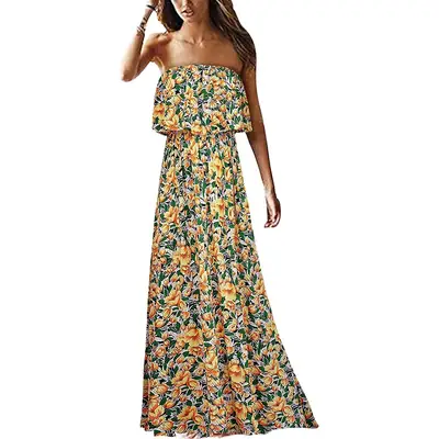 2023 Printed Sleeveless Tube Top Dress for Women