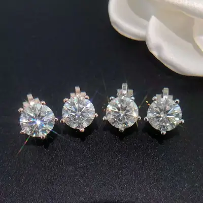 Rose Gold Plated Moissanite Earrings for Women