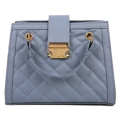 Light Blue Quilted Shoulder Bag for Women